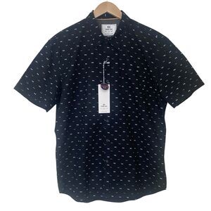 MBX Premium Goods Mens XXL Black with small 'X' Pattern Button Up Shirt